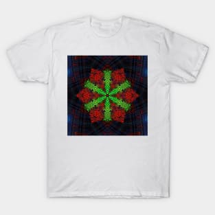 Weave Mandala Green Red and Blue T-Shirt